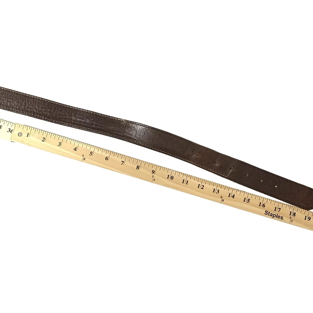 Carhartt Thrashed Belt Vintage Brown Top Grain Leather Work Wear Men's Sz 50